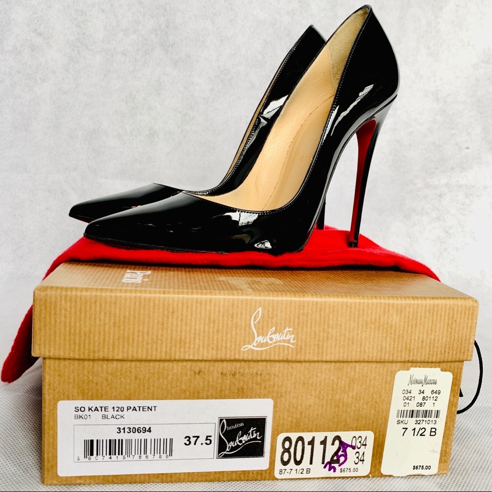 Christian Louboutin So Kate 120 Patent Black Heel